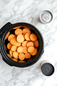 placing-sweet-potatoes-evenly-in-the-slow-cooker for equal heat and flavour absorption