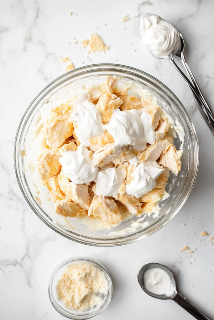 adding-mayonnaise-and-sour-cream-to-chicken-for-creamy-carnivore-salad-1407699-683x1024