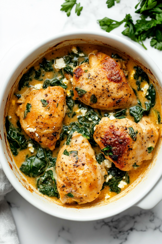 creamy-spinach-feta-chicken-casserole