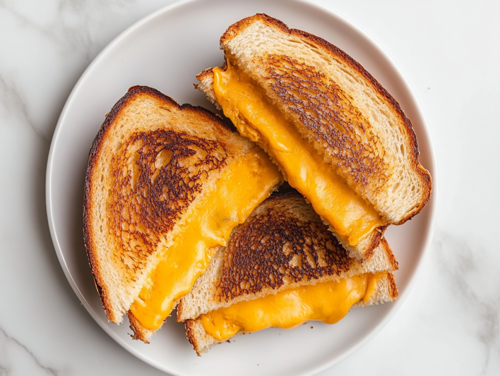 disney-grilled-cheese-sandwich-cut-in-half-with-cheese-dripping