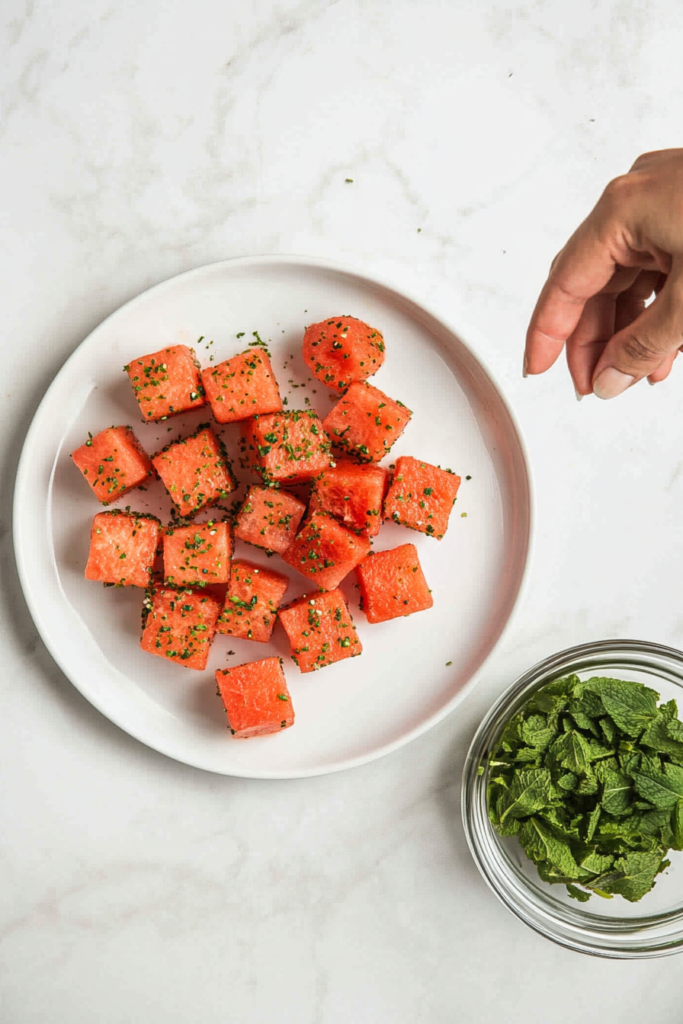 garnishing-watermelon-with-freshly-chopped-mint-leaves-1241745-683x1024