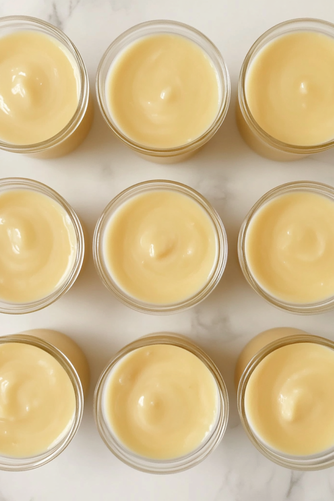 mango-pudding-mixture-poured-into-clear-glass-dessert-cups-on-white-marble-9718918-683x1024