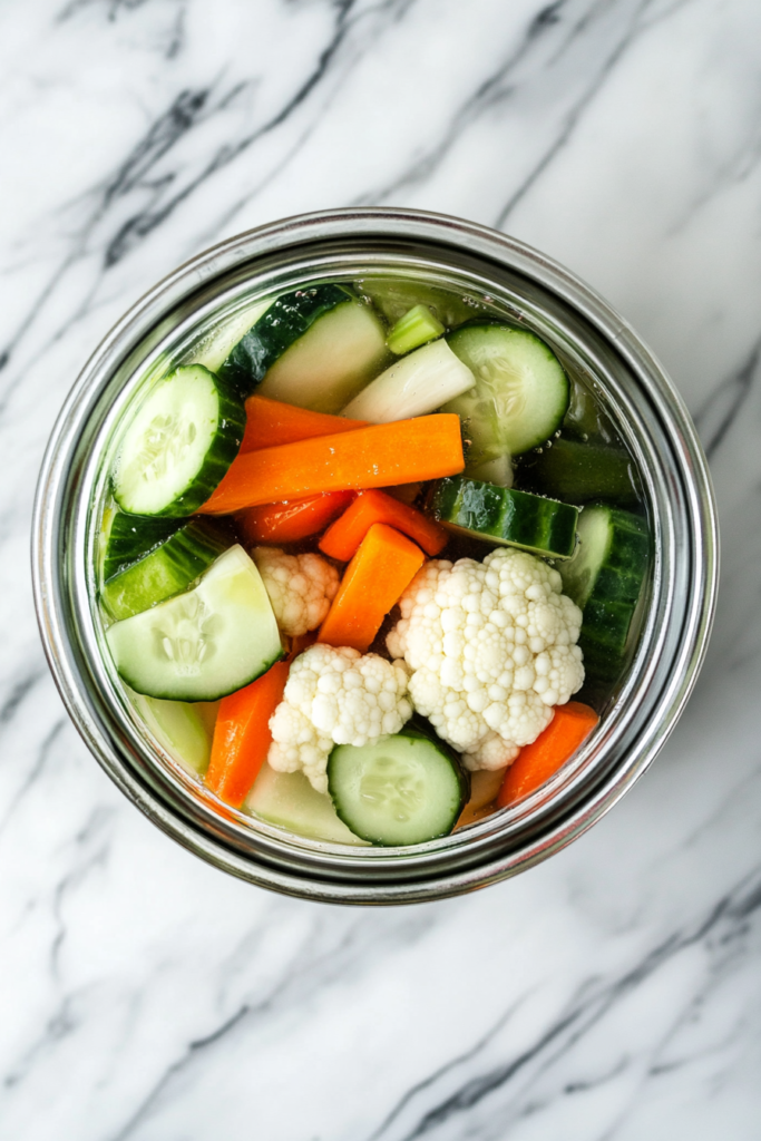 sealed-glass-jar-of-mixed-pickles-cooling-on-white-marble-2